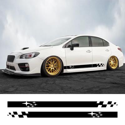 2pcs/lot Car Door Side Stripes Skirt Sticker Decal For Subaru Impreza WRX STI GDB GVB 2018 2009 2008 2014 2002 2015 Accessories
