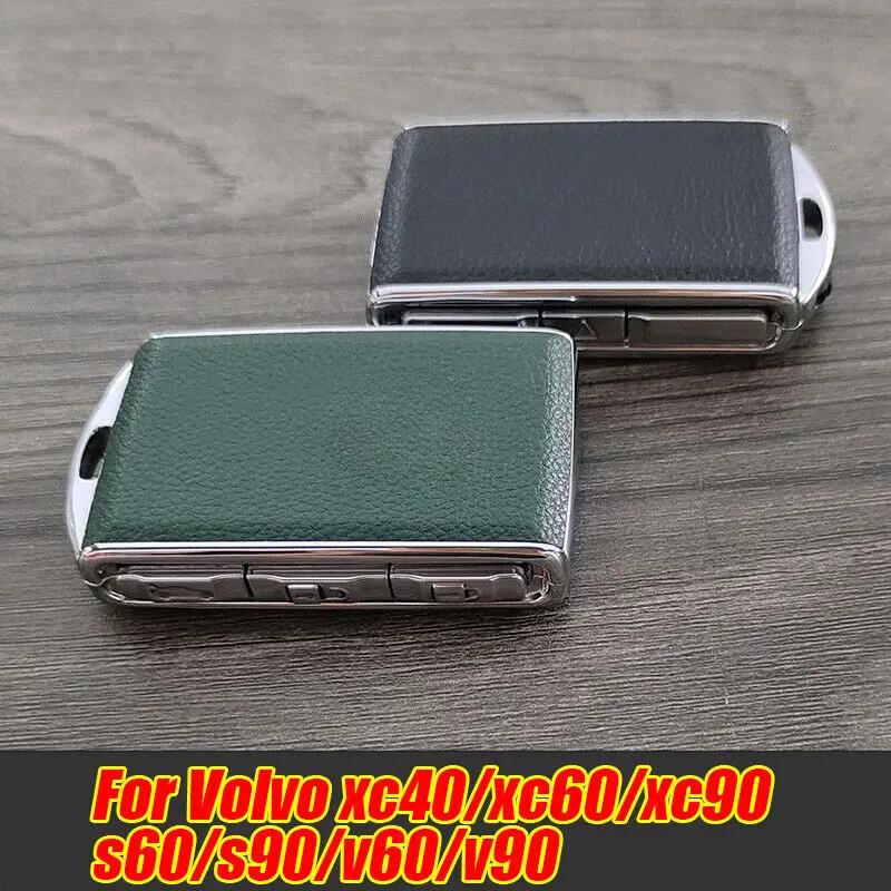 Leather Alloy Car Key Fob Case Cover Remote Keychain For Volvo XC90 XC60 S90 V90