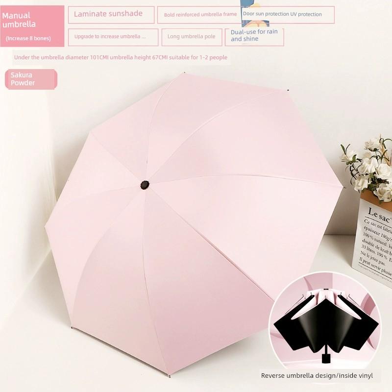 Sun Umbrella Female Foldable Rain Dual-Use Ins Wind Pure Color Minimalist Automatic Sun Protection UV Protection Sun Umbrella
