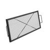 X-Marks Fire Pit Grill Grate, Rectangle Cooking Grate, Heavy Duty Steel Campfire BBQ Grill Grid with Handle & Support X Wire, Portable Camping