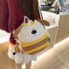 Cute Cartoon Bee Dog Design Children Backpack With Plush Pendant For School And Travel Use