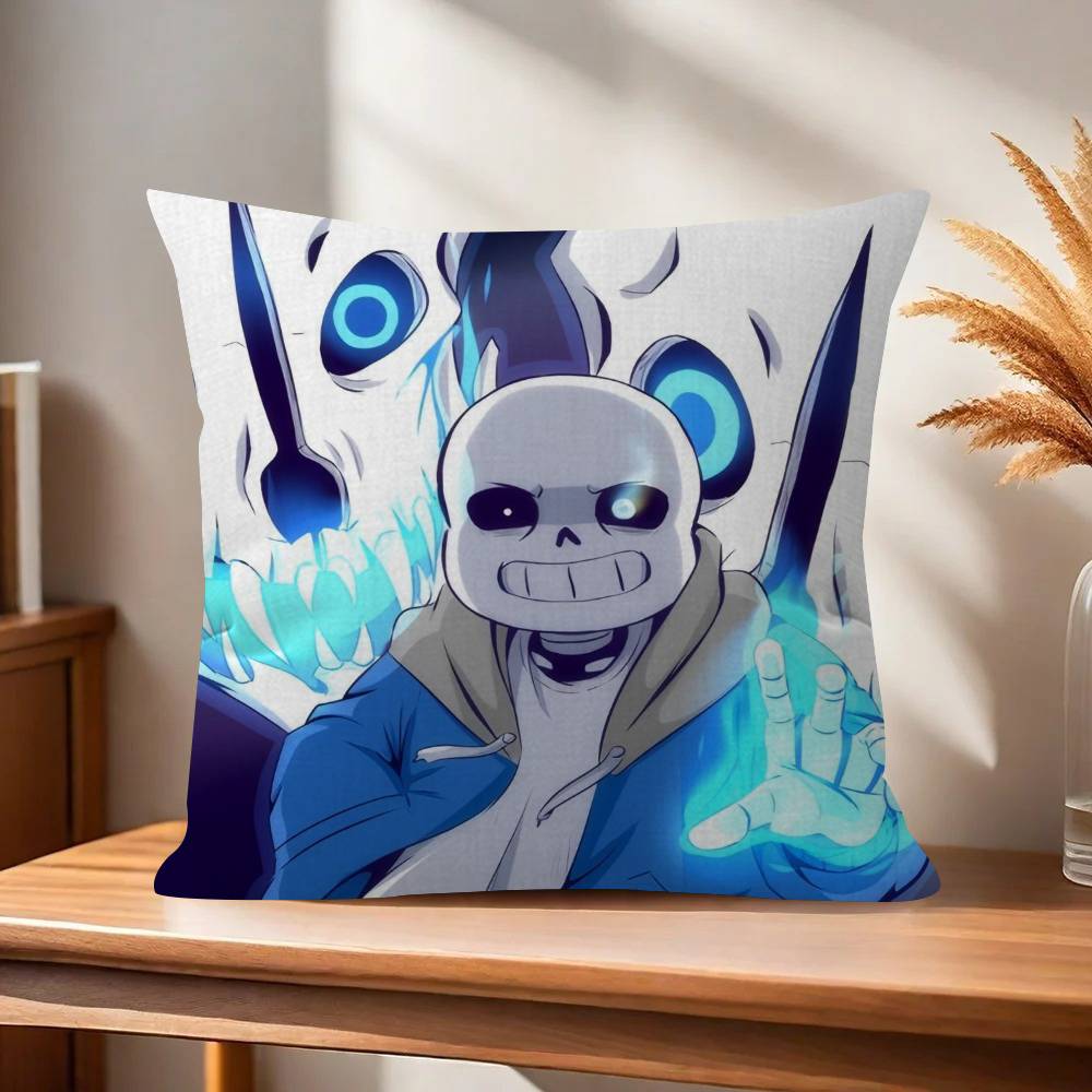 Cute HUndertale SansW Office Cushion Pillowcase Car Cushion CoverXCM Lumbar Pillowcase Sofa Pillowcover