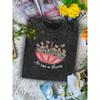 Trendy Art Floral Postage Stamp Print T-Shirt Retro Colorful Flower Stamp Graphic Short Sleeve for Men Women