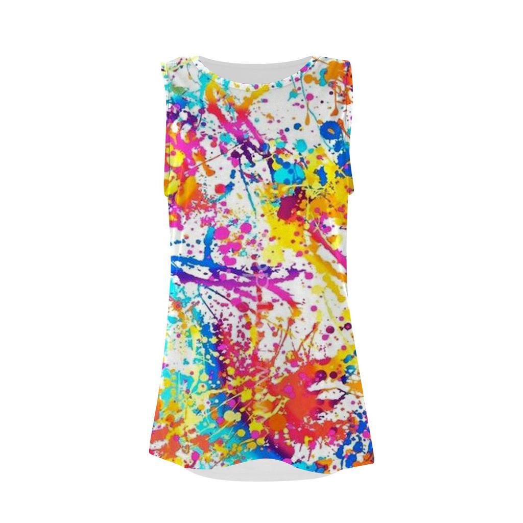Women's Summer Sleeveless Sexy Tank Top Colorful Print