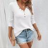 2024 Women's V-neck Zipper Print Short Sleeve Loose T-shirt with European & American Style