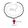 Gothic Pearl Beaded Choker Cross Pendant Necklace Punk Crucifix Neckchain Religious Clavicle Chain Party Accessory