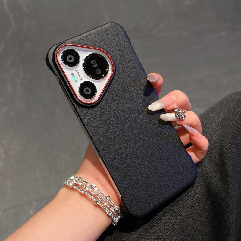 

Frameless Case For Huawei Pura 70 and Pura 70 Ultra Pro Plus Ultra Thin Slim MagSafe Litchi Grain Leather Simulation Case Cover PC&Huawei Pura 70 Pro+