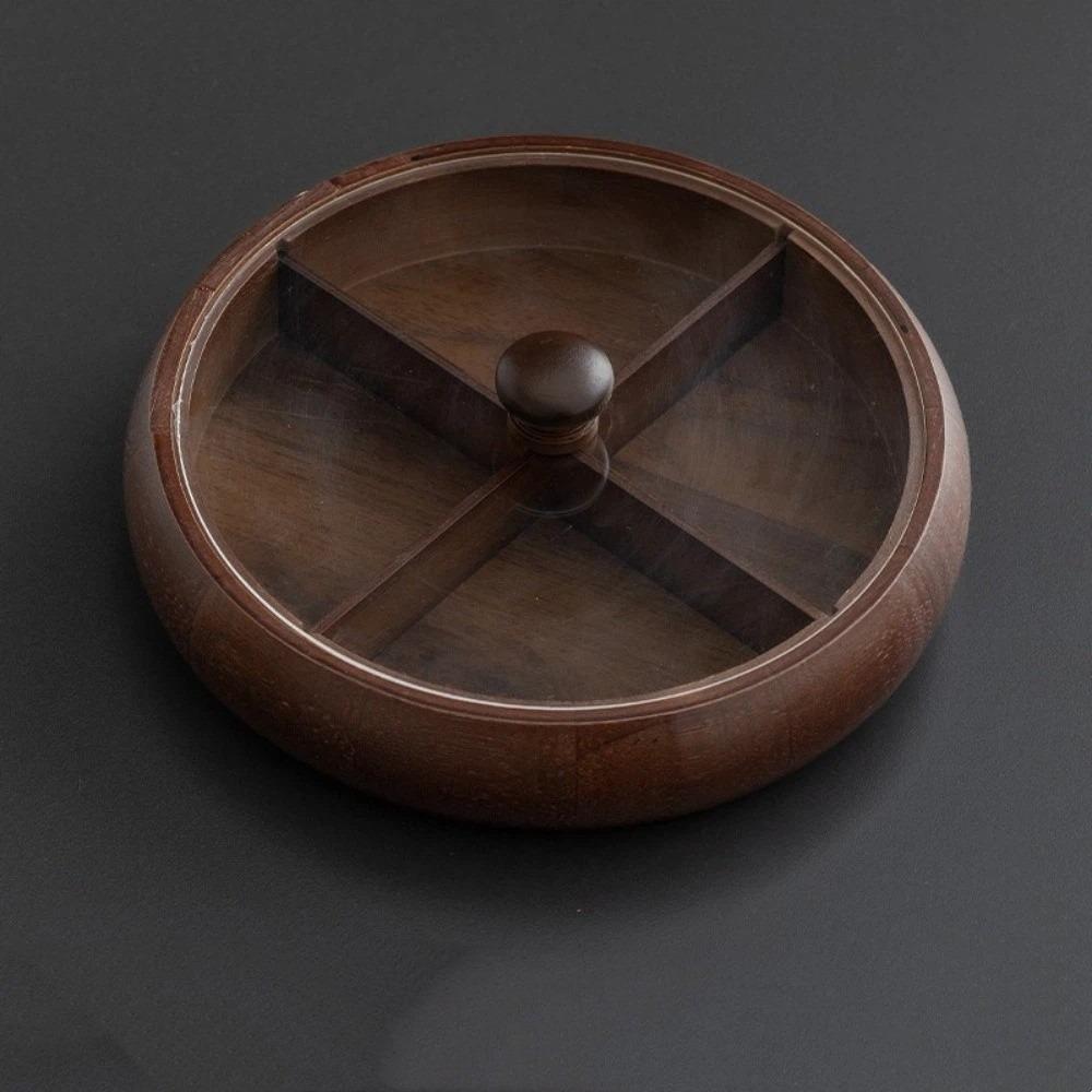 Wooden Nut Platter Round Dried Fruit Box Multi-functional Snack Serving Trays  Party Serving