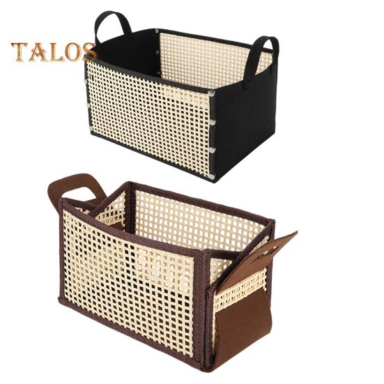 Hand-woven Bamboo Storage Basket Large Capacity Organizer Multipurpose Foldable Design Laundry Basket with Handle