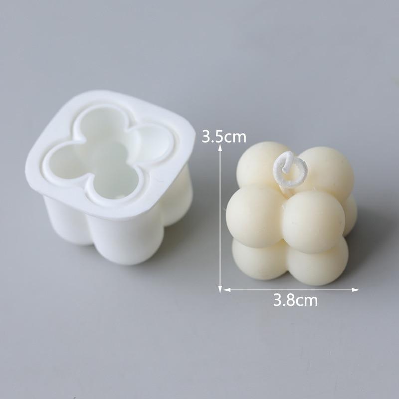 1PC Square Cube Candle Mould Soy Wax Essential Oil Aromatherapy Candle DIY Cloud Shape Candle Material Wax 3D Silicone Mold