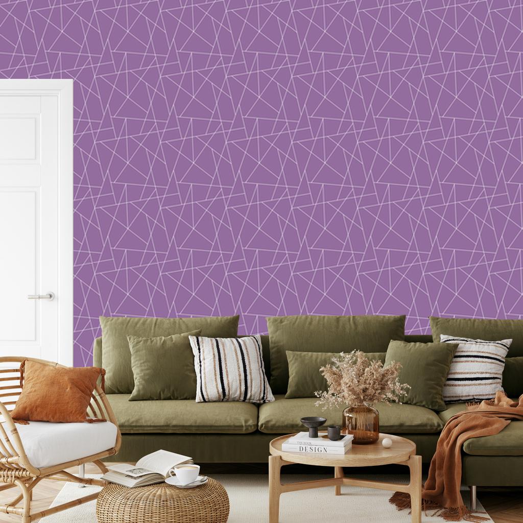 Wallpaper Geometric pattern purple, soft shapes 50x1000
