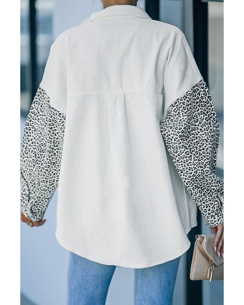 Azura Exchange Leopard Denim Jacket