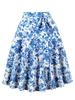 2024 Spring Collection Waist-Tie Print Midi Skirt
