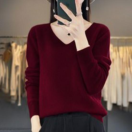 Women's 100% Wool Cashmere Cardigan Sweater - Korean Style, Round Neck, Loose Fit for Autumn/Winter