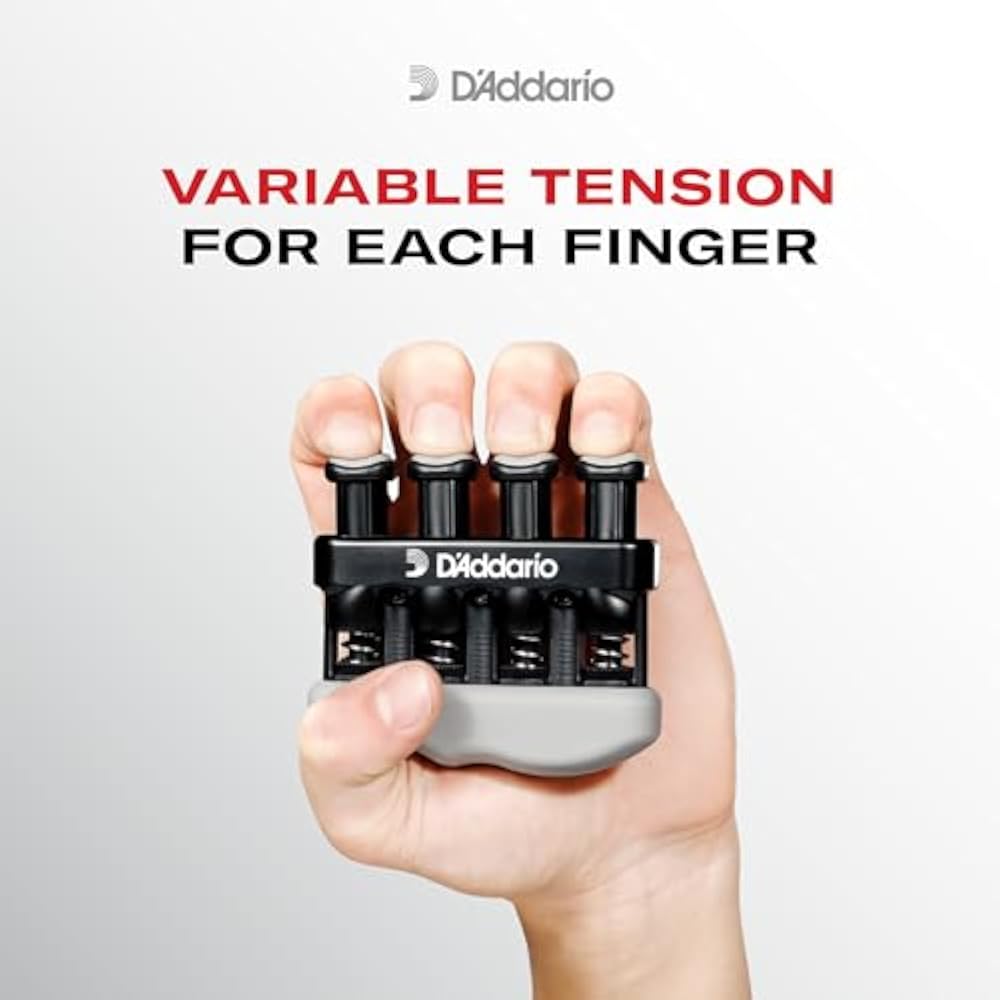 D'Addario Training Tool for Grip Strength Training, Hand Trainer with Tension Adjustment Screw, V...