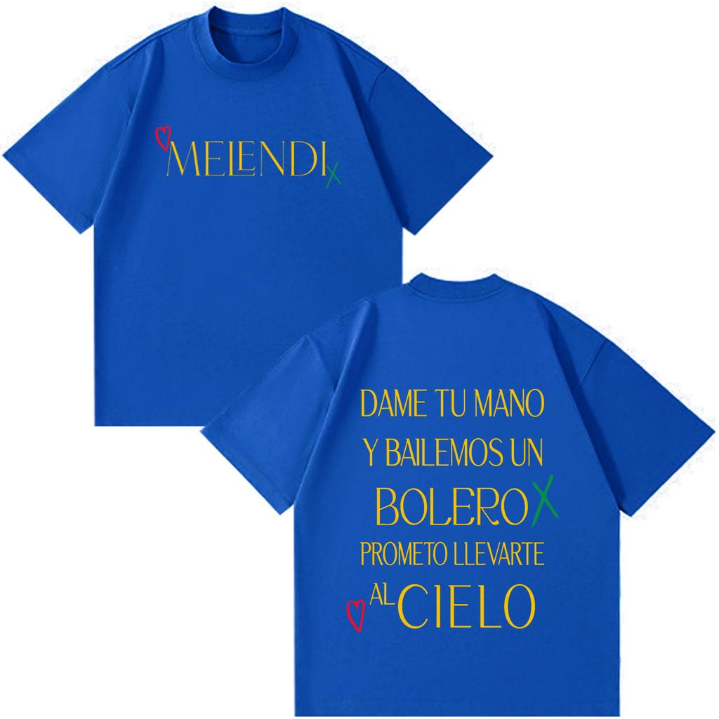 Rapper Melendi Tour Print 2026 Tees Unisex Unisex Fashion Tshirt Summer Shortsleeved Loose Casual Cotton Aesthetic Trend Tshirts