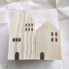 2PCS/Set House-Shape Makeup Brush Organizer Wood Desktop Ornament  Back To School Gift