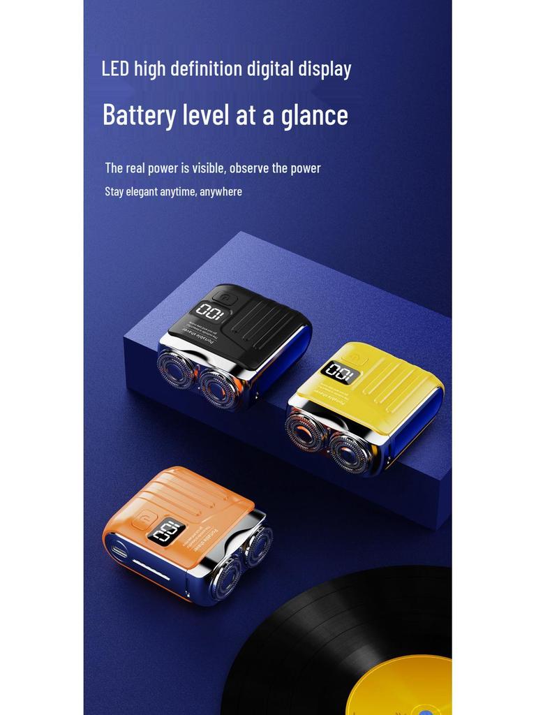 MINI Electric Portable Shaver: USB Rechargeable Double Blade for Car & Home