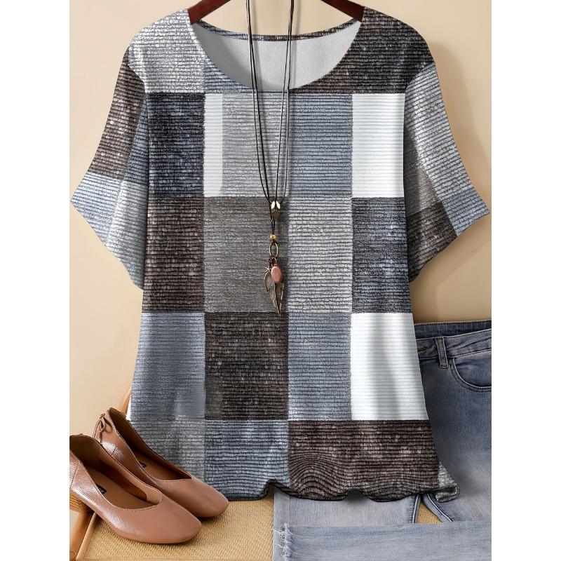Summer Fashion Women's 3D Printed T-Shirt Short Sleeve O-Neck Denim-Like Graphics Print Tops Casual Streetwear Women's Clothing