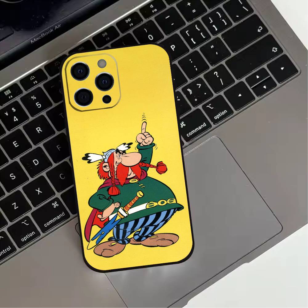 A-Asterix C-Cartoon O-Obelix  Phone Case For iPhone 17,16,15,14,13,12,11 Plus,Pro Max,XS,Soft Silicone Black Cover