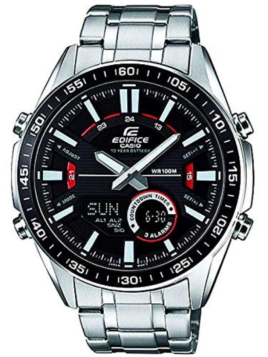 CASIO EDIFICE Analog Digital Chronograph Watch Microfiber Cloth 13 x 13 cm Included [Set Product] [Casio] EFV-C100D-1AVDF Men's & [Re-imported