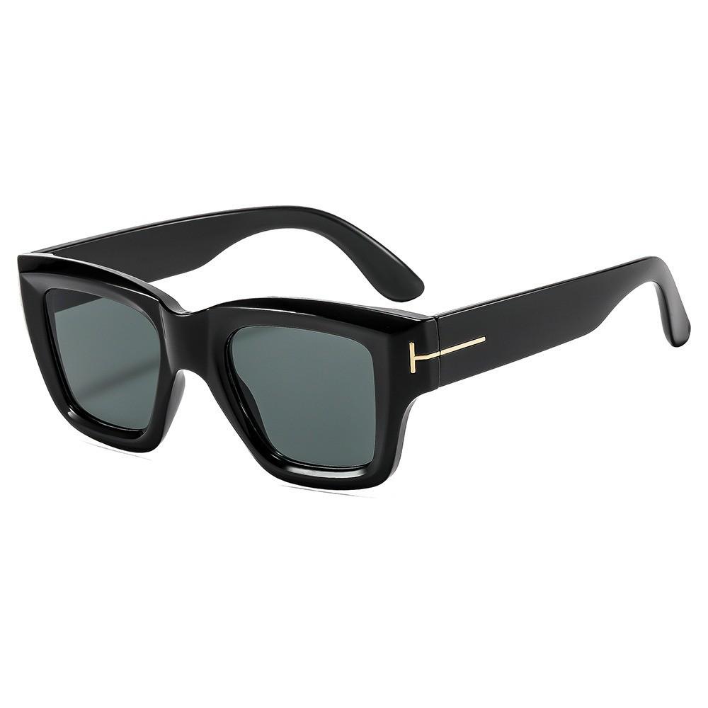 Square Vintage Uv400 Sun Glasses With Full Frame Pc Structure For Summer Outdoor Wear