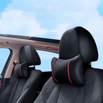 2 Stück Autositzkopfstütze mit atmungsaktivem Mesh PU-Leder Universelle Autokissen Kopfstütze Nackenstützkissen Stütz Sitzkissen
