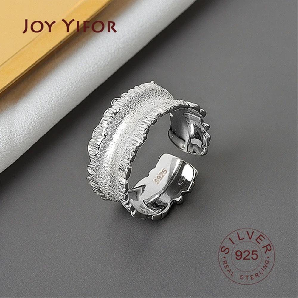 Real BFCLUB Silver Color Engagement Rings for Women Trendy Irregular Geometric Handmade Jewelry Valentine s day Gifts