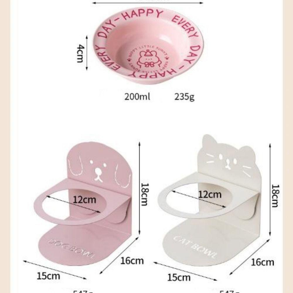 Tigela Cerâmica para Animais de Estimação Gato Cão Altura Ajustável Tigela Cerâmica para Animais de Estimação Contra Vômitos Altura Tigela