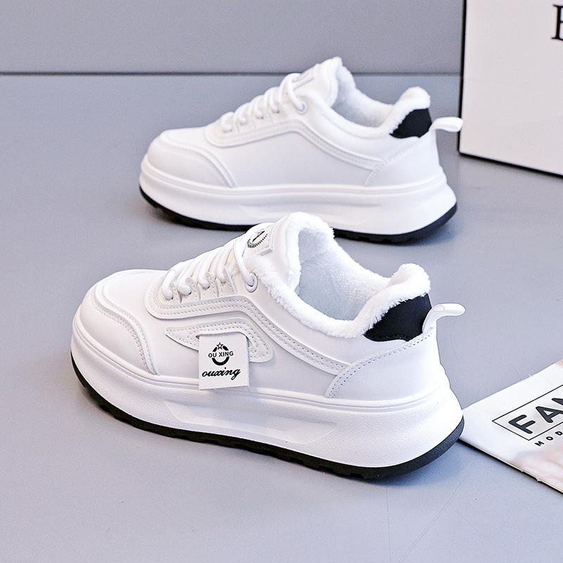 Women's Shoes 2026 New Versatile Fashion Board Shoes Autumn and Winter Thick Cotton Shoes Thick Soled Casual Shoes