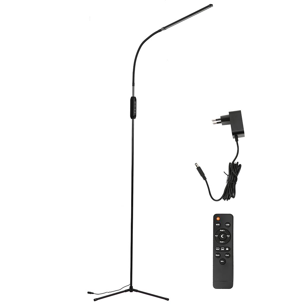 12W Black Floor Light Modern LED Remote Control 3?Fork Base Floor Light 110?240VUS Plug