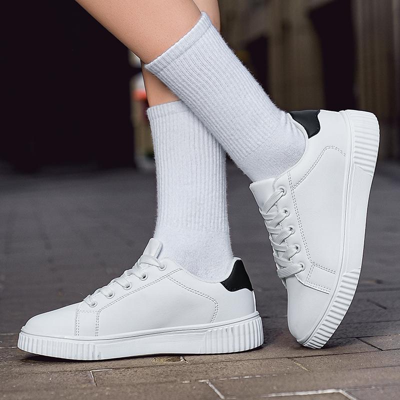  Sneakers White Black Men Shoes Comfortable Casual Skateboard Shoes Men Solid Leisure Sneakers Lightweight Walking Shoes