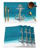 Nautisch Placematten Set, Anker Tafelmatten Wasbaar Zomer Kust Print Placemat voor Vakantie Banket Eetkamer Keukentafel Decor