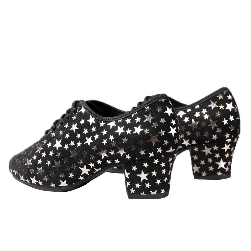 

Женские танцевальные туфли на высоком каблуке, кроссовки, женская обувь для бальных танцев, латиноамериканских танцев, детская обувь для взрослых с закрытым носком, каблук 5 см, тренировочная обувь Star 34