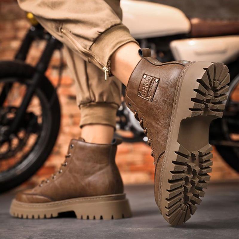 Herre høst vinter verktøystøvler Motemerke Fritidssko for menn Motorsykkel ankelstøvler Britiske utendørssko for menn