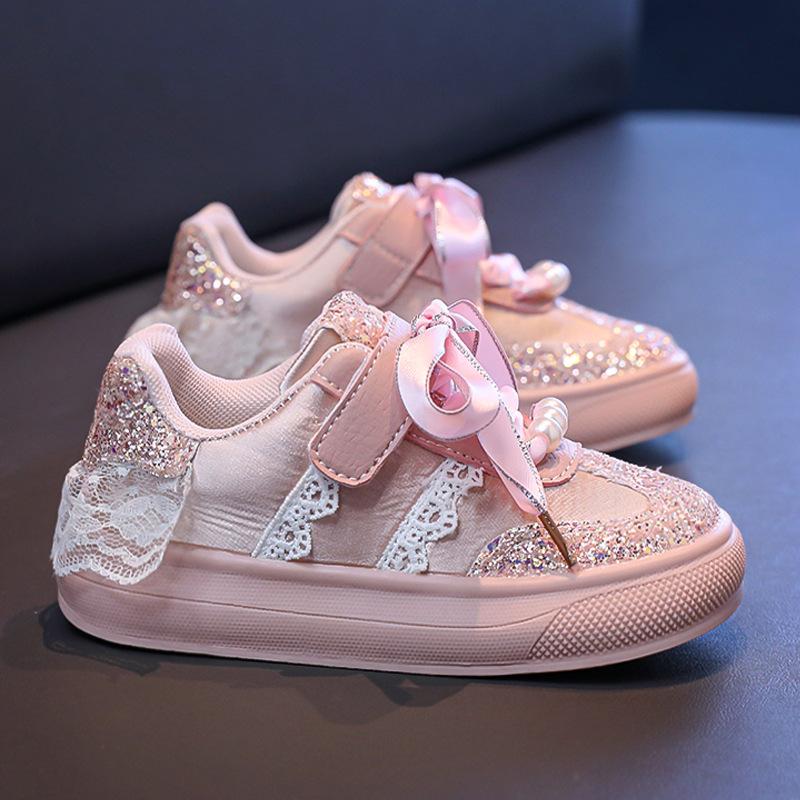 Lace Girls Shoes Autumn Winter New Kids Sneakers Soft‑Sole Board Shoes for Students