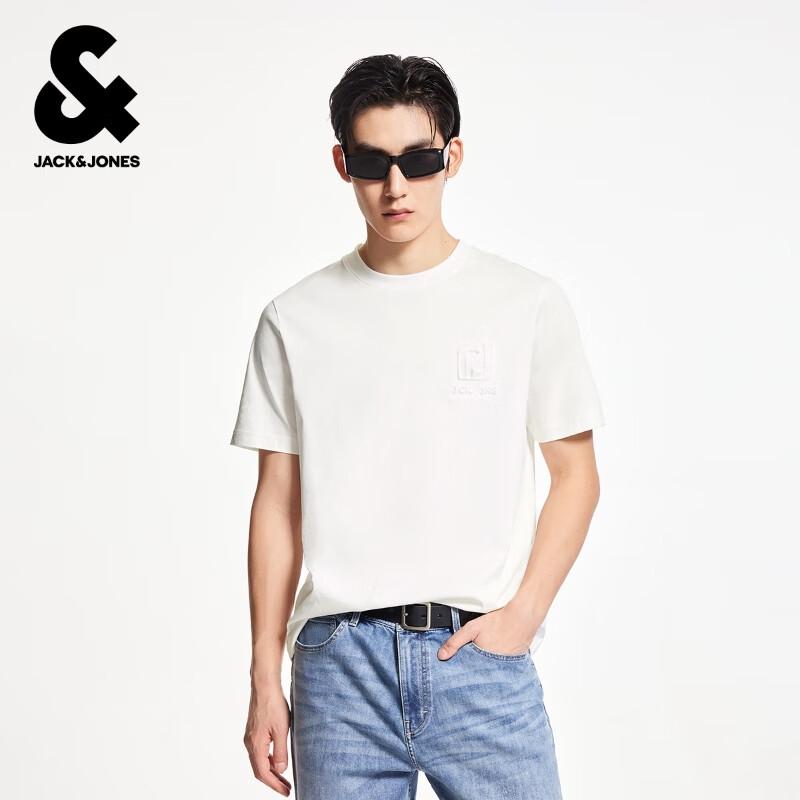 

JACK&JONES Men s Embossed Print Short Sleeve T-Shirt M