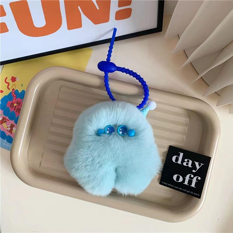 Simpatico Portachiavi Gelato di Peluche Pendente Animale Soffice per Borse e Chiavi
