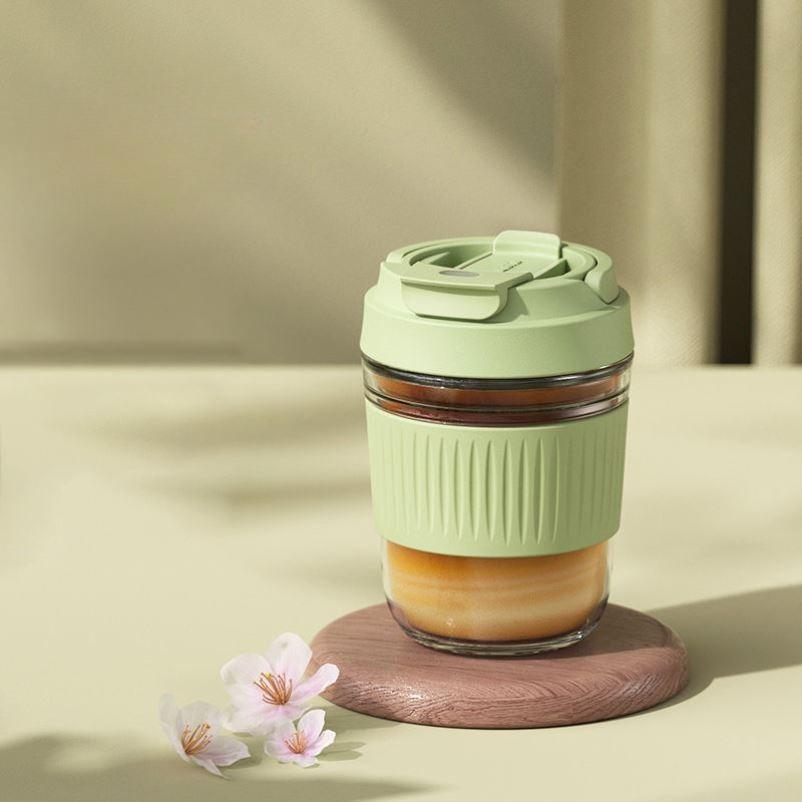 

Portable simple cup with straw cup High temperature resistant accompanying glass Girls high value office cup Milk cup Single cup