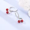 925 Silver Earrings Shining Zircon Cherry Rainbow Flower Mushroom Iris Flower Hoop Earring for Women Party Jewelry Gift