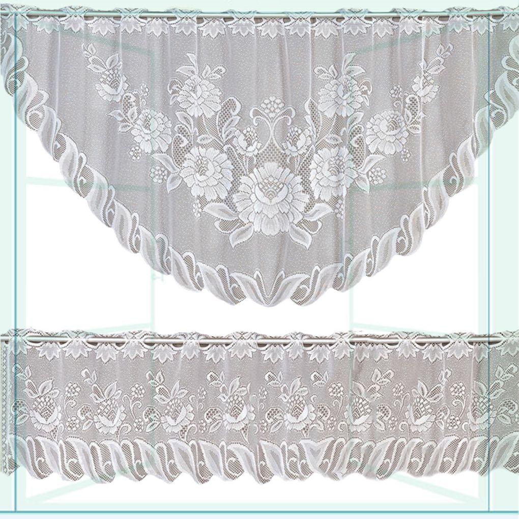 Perdele pentru fereastră din dantelă, 2 bucăți Perdele decorative moderne lavabile pentru interior, sufragerie, bucătărie, cafenea, decorare