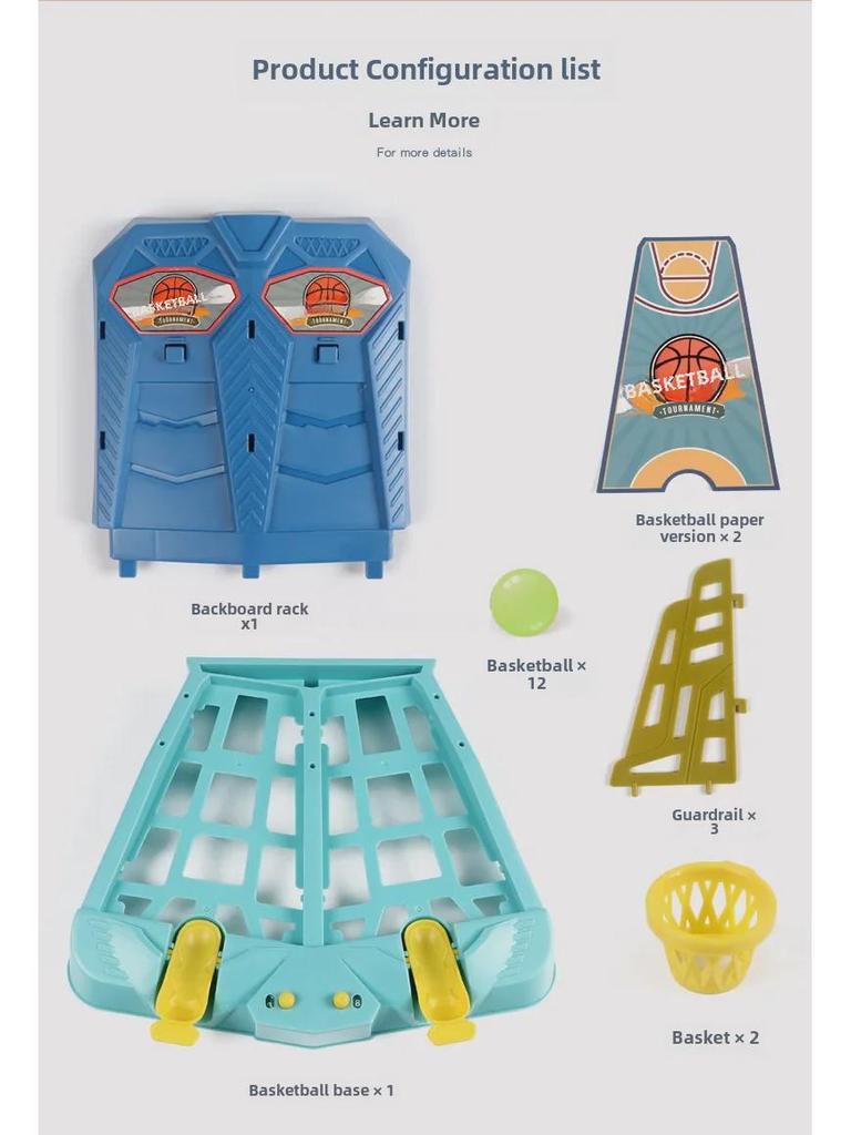 Tisch-Basketballspiel für Kinder mit Finger-Auswurf - Interaktives Lernspielzeug für Eltern und Kinder