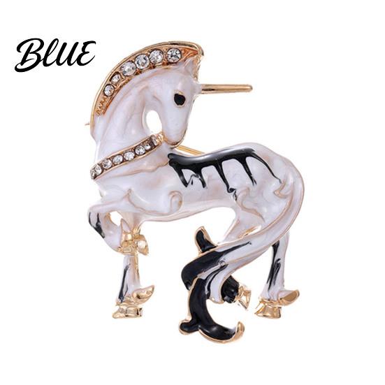 Detailed Unicorn Lapel Pin Enamel White Brooch Alloy Animal Shaped