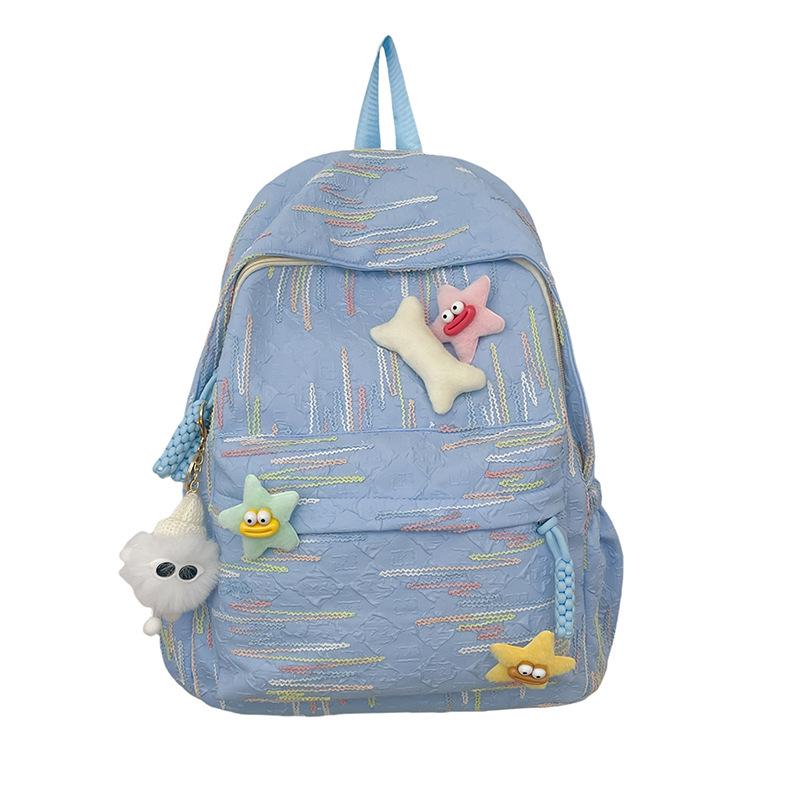 Korean-style Fresh Backpack, InS-style Fashionable Embroidered Thread Computer Backpack