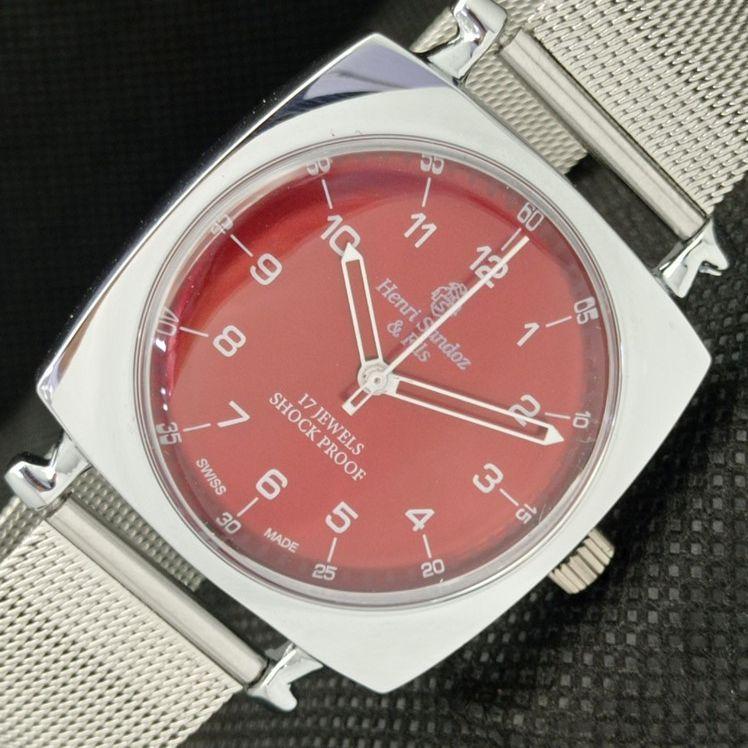 

REFURBISHED VINTAGE HENRI SANDOZ & FILS SWISS MENS WRIST WATCH a416482-2 Sku622a-a416482