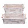 2pcs Boho Decor Baskets Woven Decorative Toilet Paper Baskets with Handles for Home Decor Bedroom Living Room Entryway