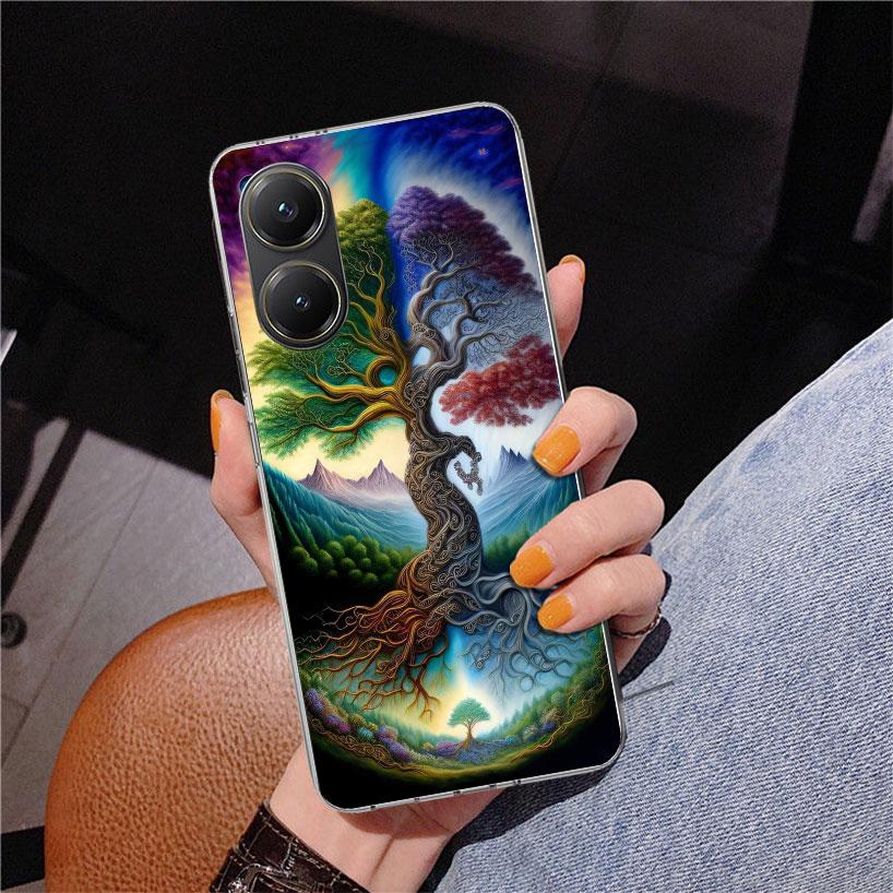 Tree of Life Space Phnoe Case for Xiaomi Poco X5 X6 X7 Pro X4 Gt F7 Ultra M8 M7 Redmi 15C 15 13C 13 12C 12 Unique Cover Coque Po