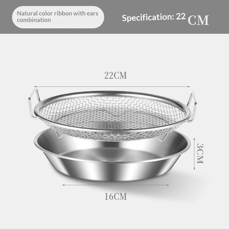Stainless Steel Cooking Oil Strainer Round Shape Double Handles Reusable Oil Filter Tray Fine Leaking Holes Heat Resistant