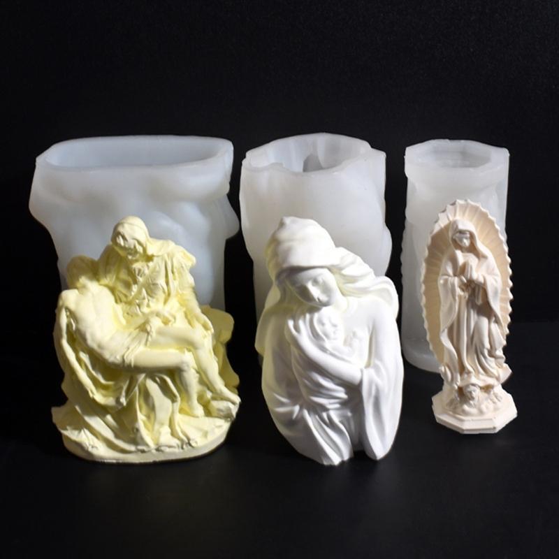 Holy Mother Silicone Mold for Candle Making 3D Mother of God Epoxy Resin Molds Ideal for Craft Ornaments and Home Decors