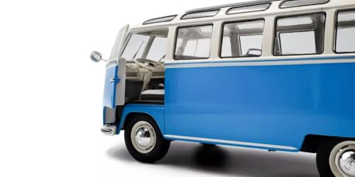 SOLIDO 1/18 Scale Volkswagen T1 Samba Bus 1962 (Blue/White) Finished Product S1813401